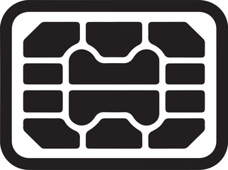 Sim card icon silhouette vector style with white background