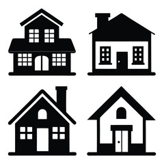 4 set illustrations house building