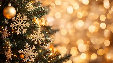 Obraz premium Festive Christmas Decorations with Snow, Pinecones, and Baubles for the Holiday Season