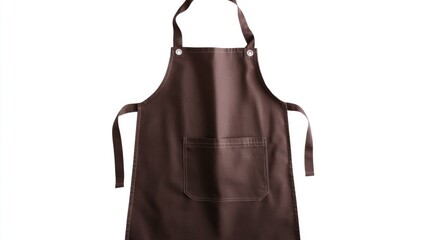 Classic dark apron with front pocket for cooking and baking. Design template, print presentation mockup, empty