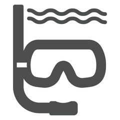 Mask and snorkel for diving water solid icon, eco tourism concept. Vector graphics. Underwater diving sign on white background, glyph style icon for mobile or web design.