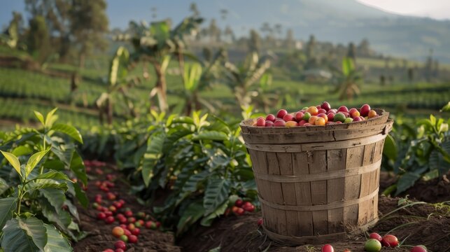 Captivating coffee micro farm in uganda s mount elgon  ripe cherries and serene landscapes