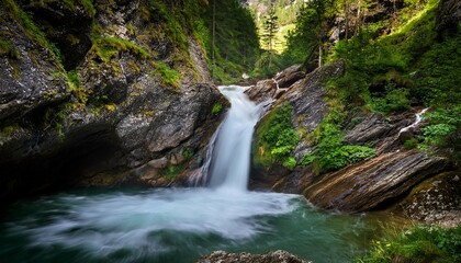 waterfall in the groppenstein gorge molltal hohe tauern national park carinthia austria europe