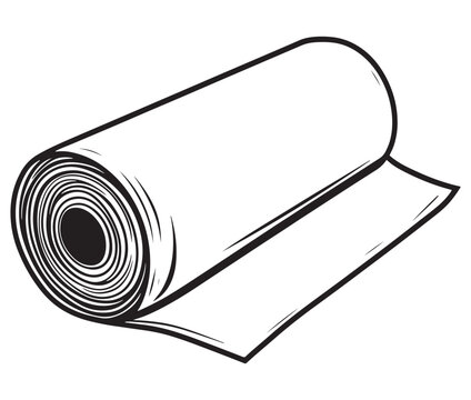 Hand drawn illustration of an toilet paper, Illustration of toilet roll icon