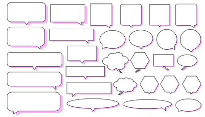 Fototapeta premium 影付きふきだしセット（ピンク）