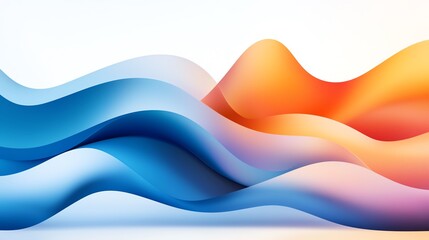 Fototapeta premium Abstract waves in vibrant blue and orange hues create a dynamic and flowing design. This image embodies motion and energy, perfect for modern backgrounds or creative projects.