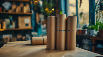 large, durable brown Kraft paper roll, perfect for highlighting its versatility and eco-friendly features