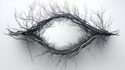 Fototapeta premium Intricate branches forming eye-like shape.