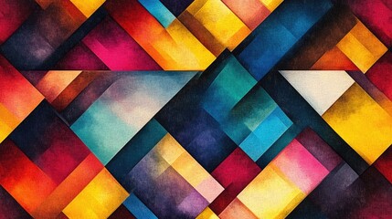 Fototapeta premium Seamless abstract illustration featuring a vibrant multicolored geometric pattern ideal for wallpaper backgrounds and design projects