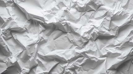 Obraz premium High-resolution close-up of a crumpled white paper surface, showcasing intricate folds and shadows with a clean, minimalistic aesthetic. AI generated.
