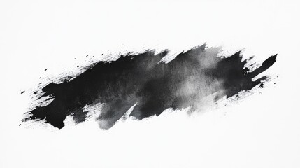 Obraz premium A bold black brush stroke on a white background, creating a striking contrast that evokes a sense of modern artistry.
