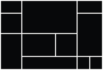 Photo collage vector template illustration. Grid pattern for picture display presentation. background and rectangle shape for wall mood board.