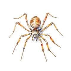 watercolor Spider isolated white background