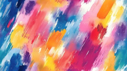 Seamless abstract watercolor pattern featuring a vibrant rainbow palette with avant garde graffiti inspired textures and modern artistic streaks