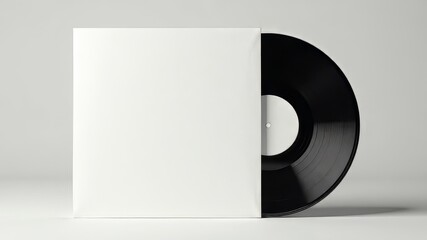 Blank Vinyl Record Mockup, Empty Case, Realistic Template, Music Disc
