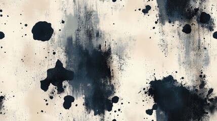 Seamless pattern featuring abstract gray tie dye spots with a grunge effect and retro strokes ideal for modern textile design