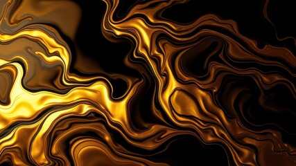 Abstract Liquid Gold and Black Swirls A Modern Design with Lush Texture