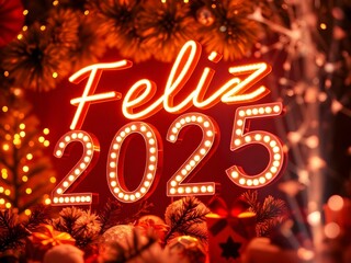 cartão de saudação feliz 2025