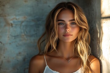 Soft Golden Light Candid Asian Woman Green Eyes