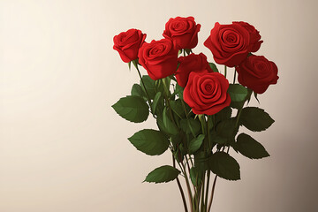 Fototapeta premium A bouquet of red roses arranged elegantly, symbolizing love and beauty.