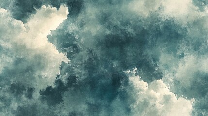 Seamless abstract watercolor sky texture featuring grunge clouds in soft pastel hues ideal for backgrounds and design projects