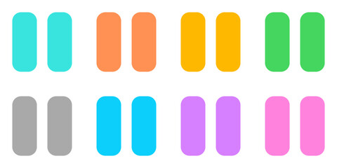 Editable vector pause button icon. Black, transparent white background. Part of a big icon set family. Perfect for web and app interfaces, presentations, infographics, etc