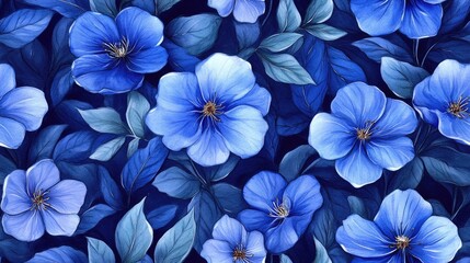 Floral seamless pattern featuring hand painted watercolor flowers and leaves ideal for spring and summer wallpaper design