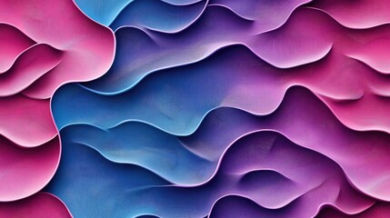 Seamless abstract pattern of colorful 3D waves flowing with depth perfect for modern design backgrounds