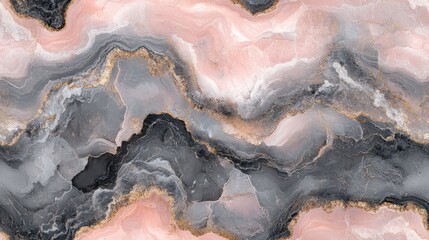 Seamless pattern featuring a blend of grey and pink marble textures elegant fluid art design