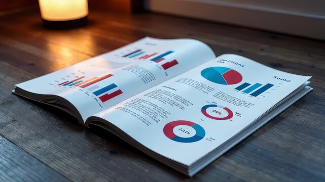 DIN A3 Business Brand Manual Templates: Financial Data, Marketing Research, Commercial Offer Brochure - Powered by Adobe
