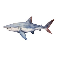 watercolor Shark isolated white background