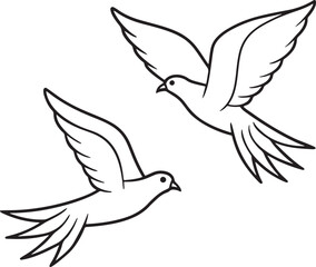 Fototapeta premium dove flying birds in the sky isolate white background, flying birds icon