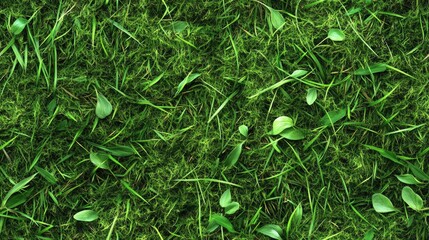 Seamless design of vibrant green grass and moss texture ideal for nature themed backgrounds or fabric prints