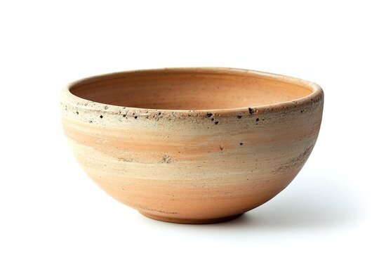Handmade ceramic bowl isolated on white