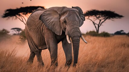 Fototapeta premium Image of African Elephant, African elephant image 