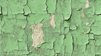 Obraz premium Seamless pattern of vintage green distressed wall texture featuring worn spots cracks and chips ideal for wallpaper or design projects