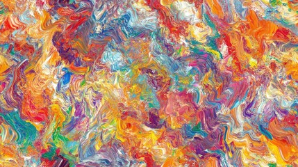 Seamless abstract oil texture pattern with vibrant colors on canvas perfect for modern art applications