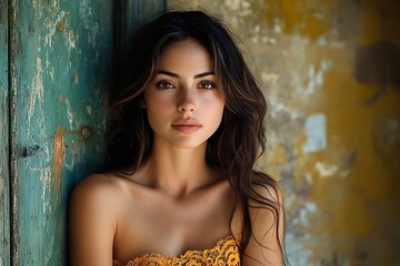 Sunlit Woman Model Golden Hour, Freckles, Shoulder Length Hair
