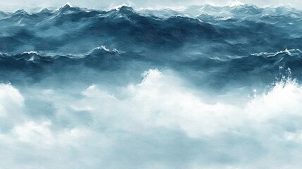 Obraz premium Digital painting of a seamless sea pattern featuring brushed textures ideal for artistic backgrounds