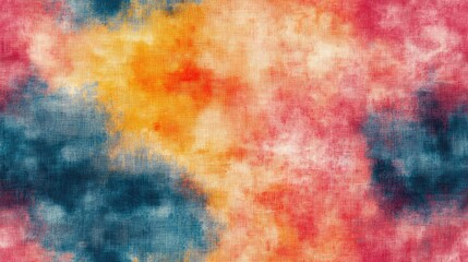Obraz premium Seamless pattern of textured watercolor fabric featuring graffiti inspired designs with a psychedelic tie dye effect ideal for fashion and home decor