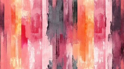 Seamless pattern of abstract watercolor stripes featuring boho camouflage strokes and an ombre gradient perfect for surface print and wallpaper design