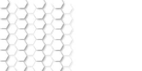 White hexagon 3D background texture. modern abstract polygonal pattern. 3d rendering illustration. Futuristic abstract banner. white and black lines 3d Hexagonal. honeycomb white Background.