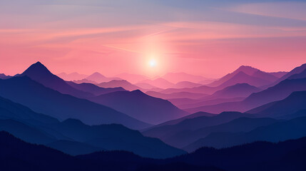 Obraz premium Mountains in silhouette Mountains in silhouette 