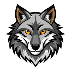 a wolf head on white background