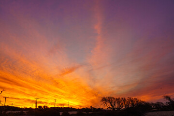 Trearddur Bay winter Sunrise with frost