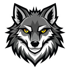 a wolf head on white background