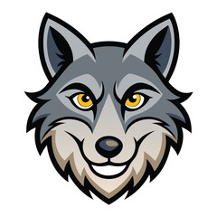 a wolf head on white background