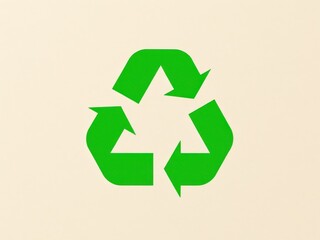 Obraz premium Thick recycled cardboard sheet with green recycling symbol, awareness, environment, home