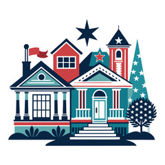 Fototapeta premium american classic home and house designs