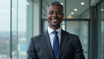 Fototapeta premium African American business consultant in modern office